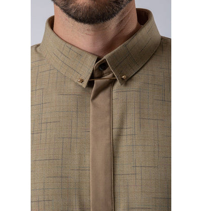 Modefa Thobe Men's Casual Full Length Islamic Thobe LW23001 Moss Brown