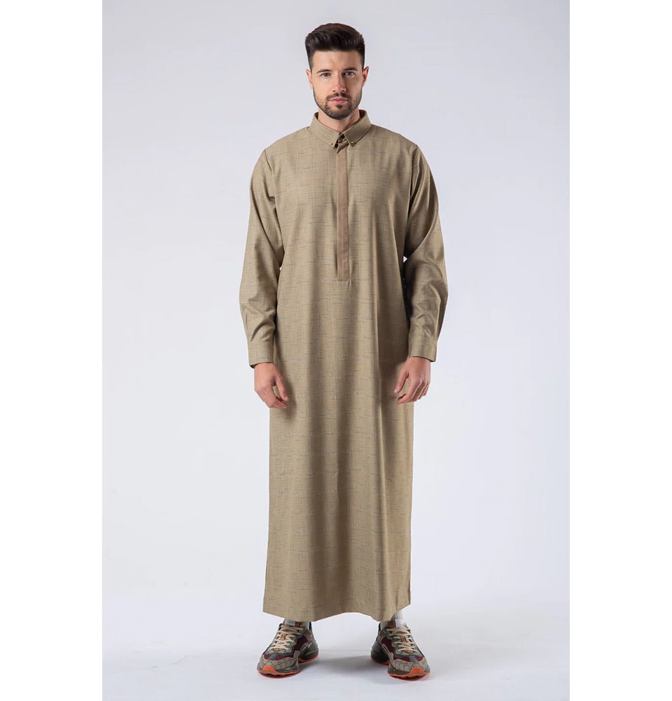 Modefa Thobe Men's Casual Full Length Islamic Thobe LW23001 Moss Brown