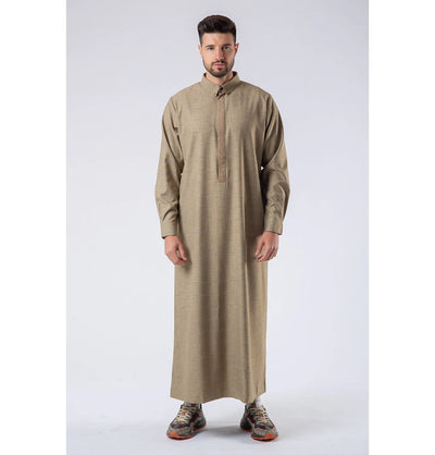 Modefa Thobe Men's Casual Full Length Islamic Thobe LW23001 Moss Brown