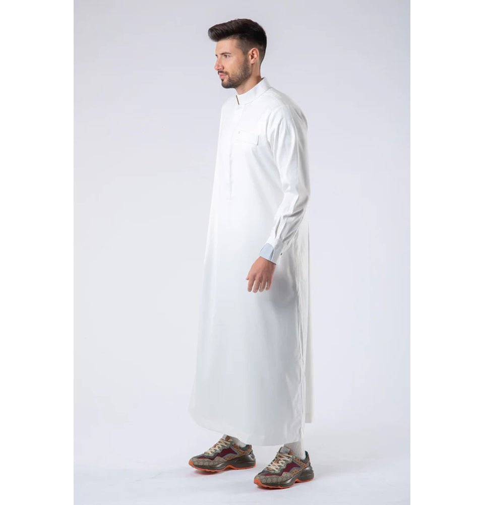 Modefa Thobe Men's Casual Full Length Islamic Thobe LW23025 Prestige White