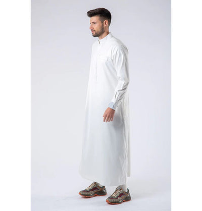 Modefa Thobe Men's Casual Full Length Islamic Thobe LW23025 Prestige White