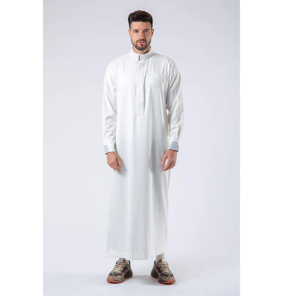 Modefa Thobe Men's Casual Full Length Islamic Thobe LW23025 Prestige White