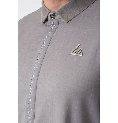 Modefa Thobe Men's Casual Full Length Islamic Thobe LWR2421 - Fossil Gray