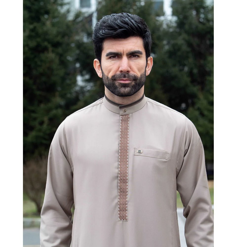 Modefa Thobe Men's Full Length Islamic Thobe 118 - Sandy Brown