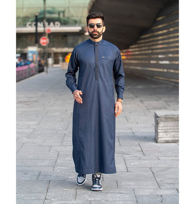 Modefa Thobe Men's Full Length Islamic Thobe 120 - Oriental Navy Blue