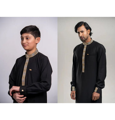 Modefa Thobe Men's Full Length Islamic Thobe 215 - Berber Black