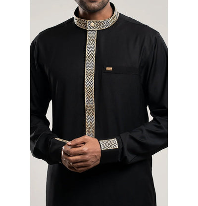 Modefa Thobe Men's Full Length Islamic Thobe 215 - Berber Black