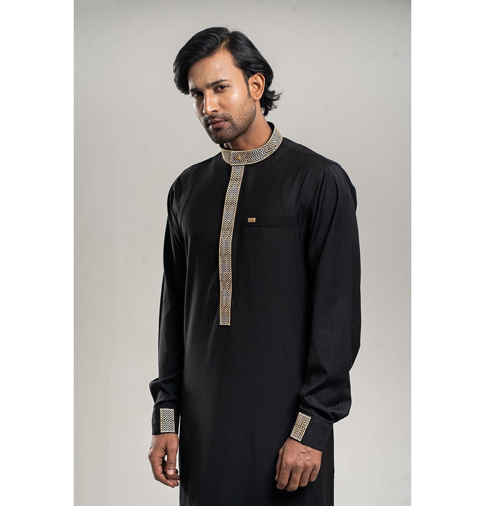 Modefa Thobe Men's Full Length Islamic Thobe 215 - Berber Black