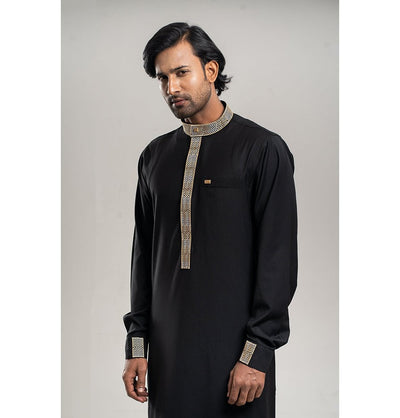 Modefa Thobe Men's Full Length Islamic Thobe 215 - Berber Black