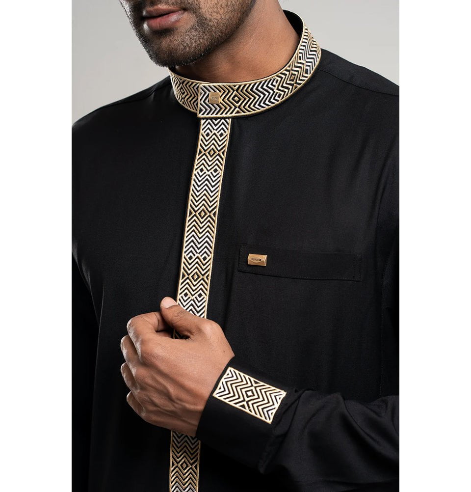 Modefa Thobe Men's Full Length Islamic Thobe 215 - Berber Black