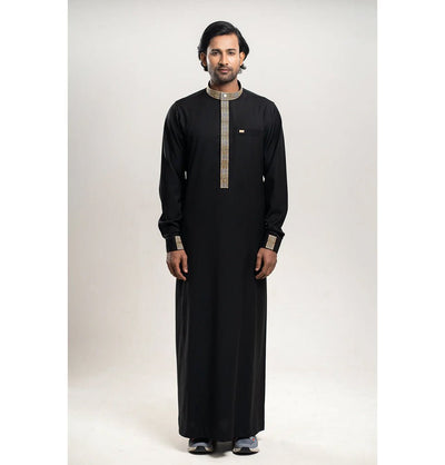 Modefa Thobe Men's Full Length Islamic Thobe 215 - Berber Black