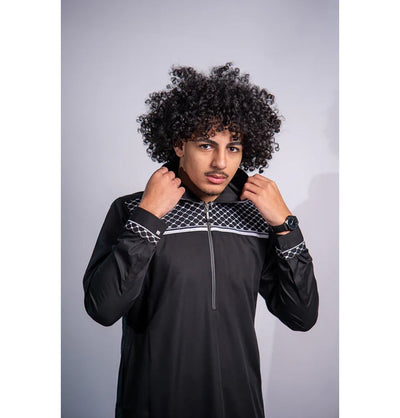 Modefa Thobe Men's Full Length Islamic Thobe 235 - Revolt Black