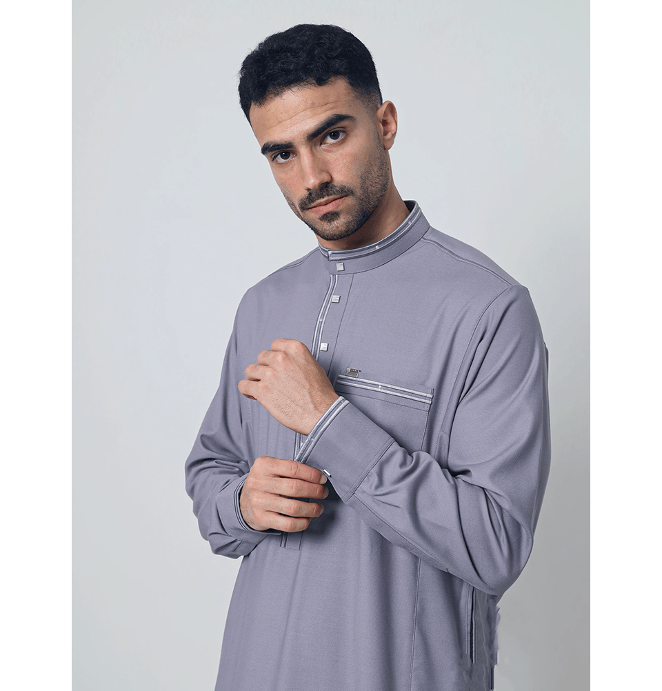 Men's Full Length Islamic Thobe 311 - Mizan Grey