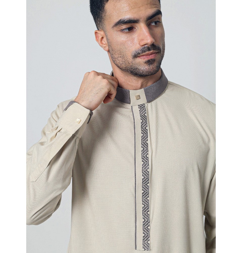 Men's Full Length Islamic Thobe 312 - Sahara Beige