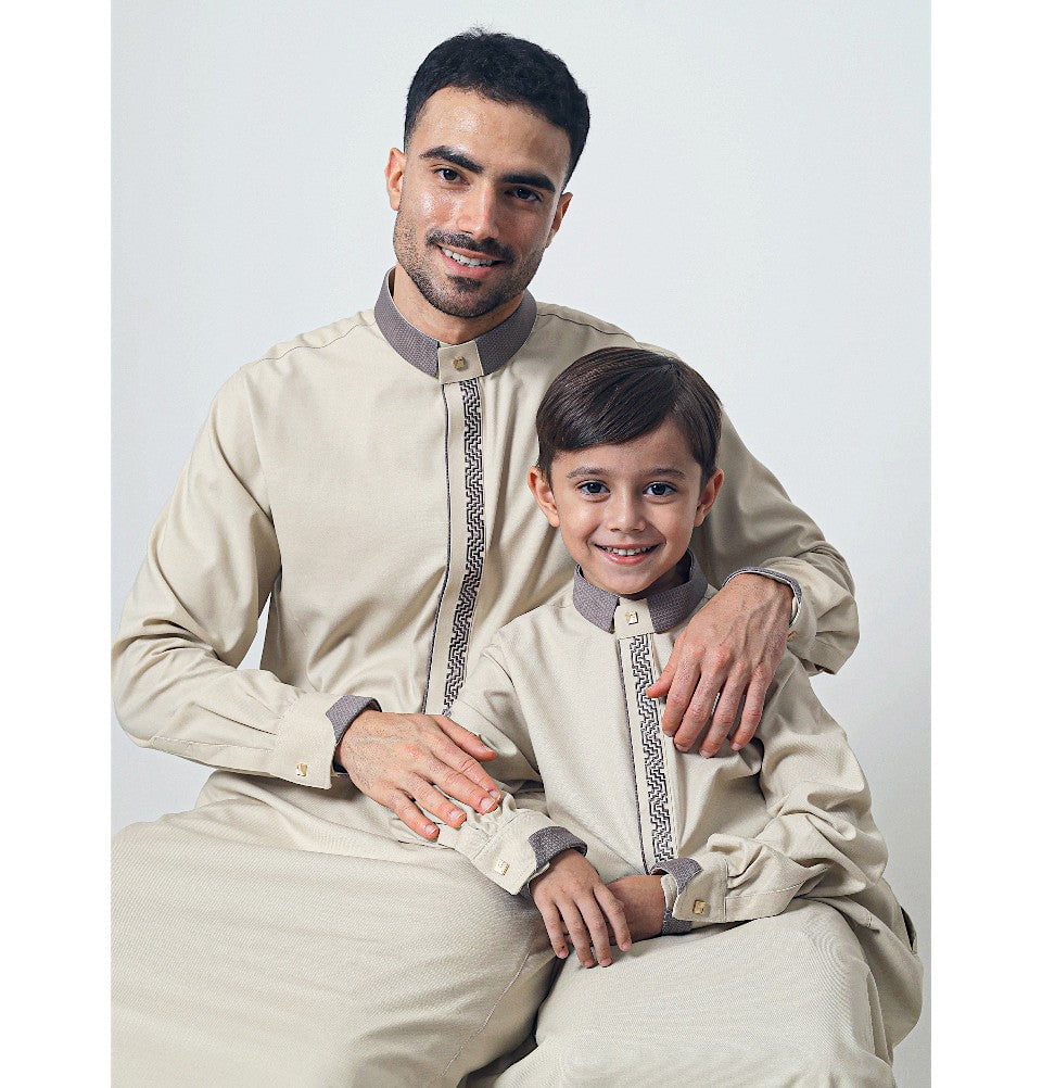 Men's Full Length Islamic Thobe 312 - Sahara Beige