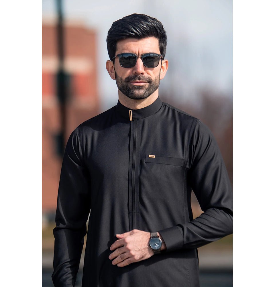 Thobe Rafah Men's Full Length Islamic Thobe Elite 507 Black