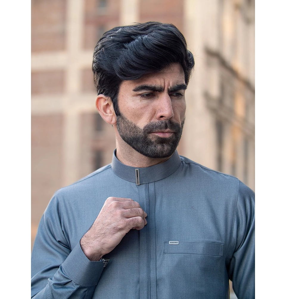 Men's Full Length Islamic Thobe Elite 507 Gray