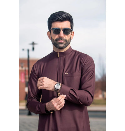 Modefa Thobe Men's Full Length Islamic Thobe Elite 507 Maroon