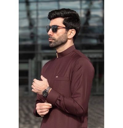 Modefa Thobe Men's Full Length Islamic Thobe Elite 507 Maroon