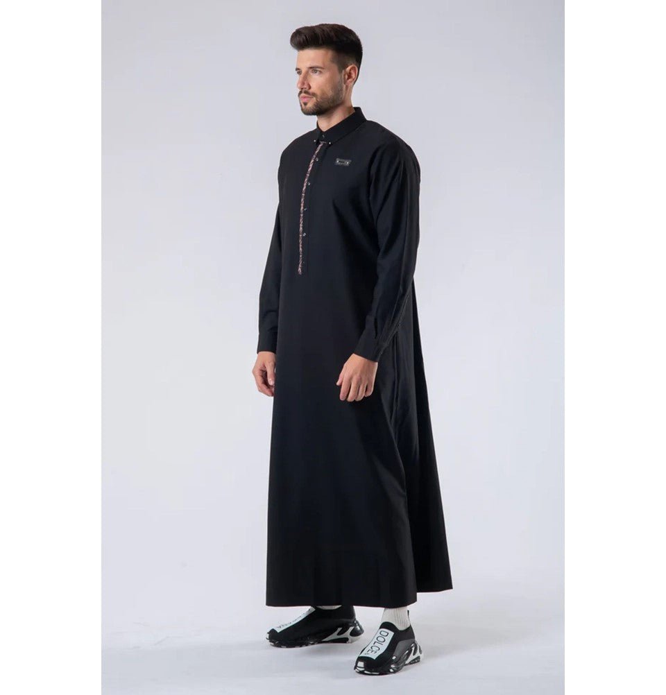 Modefa Thobe XXL Men's Casual Full Length Islamic Thobe LWR23016 Midnight Black