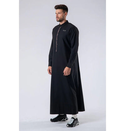 Modefa Thobe XXL Men's Casual Full Length Islamic Thobe LWR23016 Midnight Black