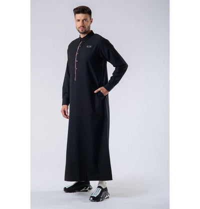 Modefa Thobe XXL Men's Casual Full Length Islamic Thobe LWR23016 Midnight Black