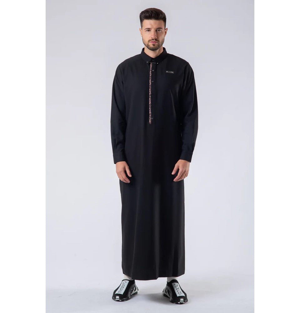 Modefa Thobe XXL Men's Casual Full Length Islamic Thobe LWR23016 Midnight Black