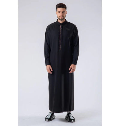 Modefa Thobe XXL Men's Casual Full Length Islamic Thobe LWR23016 Midnight Black