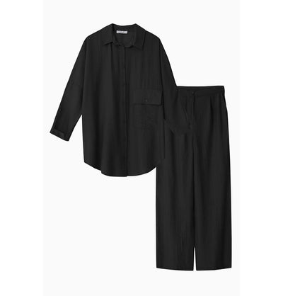Modefa Tunic Casual Tunic & Pants Set M14163 - Black