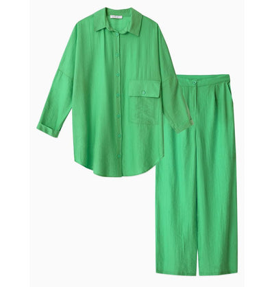 Modefa Tunic Casual Tunic & Pants Set M14163 - Green