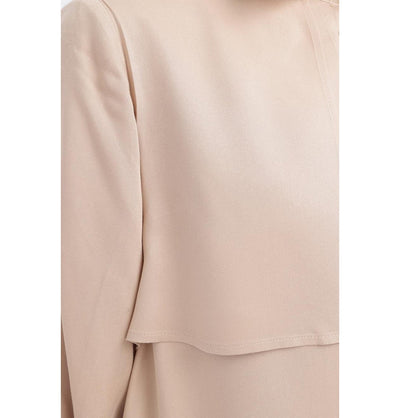 Modefa Tunic Modern Muslim Women's Front Wind Flap Tunic - M51322 Beige