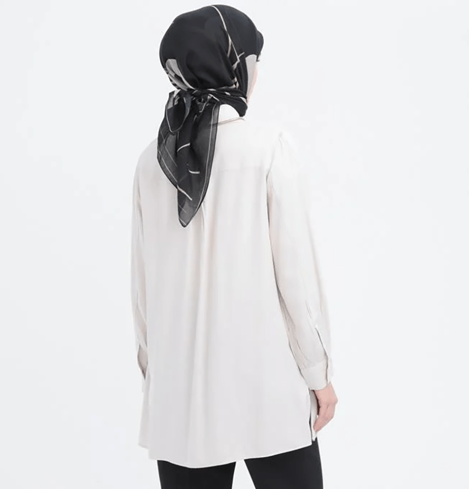 Modefa Tunic Modern Muslim Women's Front Wind Flap Tunic - M51322 Stone Beige