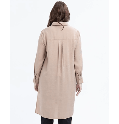 Modefa Tunic Modern Muslim Women's Modal Tunic with Lace - M51318 Mink