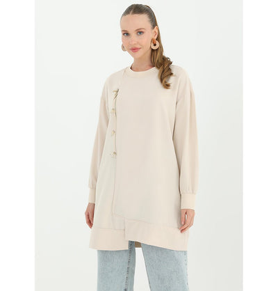 Modefa Tunic Modern Muslim Women's Ultramodern Chic Hi Lo Tunic - 10431 Beige