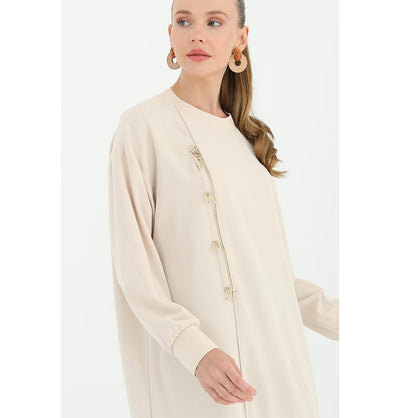Modefa Tunic Modern Muslim Women's Ultramodern Chic Hi Lo Tunic - 10431 Beige