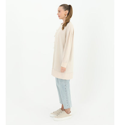 Modefa Tunic Modern Muslim Women's Ultramodern Chic Hi Lo Tunic - 10431 Beige