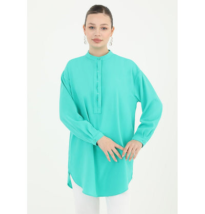 Modefa Tunic Modest Muslim Woman's Posh Tunic 10429 - Aqua Green