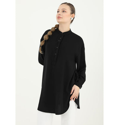 Modefa Tunic Modest Muslim Woman's Posh Tunic 10429 - Black