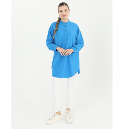 Modefa Tunic Modest Muslim Woman's Posh Tunic 10429 - Blue