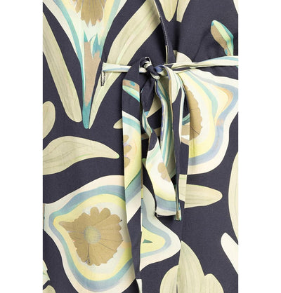 Modefa Tunic Modest Muslim Woman's Relaxed Wrap Kimono - M92011 Indigo Green