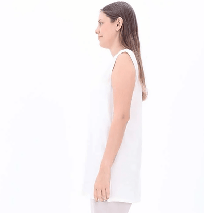 Modefa Tunic Modest Muslim Women's Basic Sleeveless Modal Tunic - M16021 Ecru