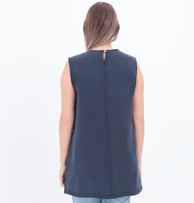 Modefa Tunic Modest Muslim Women's Basic Sleeveless Modal Tunic - M16021 Indigo Blue