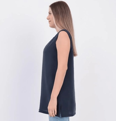 Modefa Tunic Modest Muslim Women's Basic Sleeveless Modal Tunic - M16021 Indigo Blue