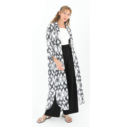 Modefa Tunic Modest Muslim Women's Breezy Maxi Long Blouse Tunic 10329 - TieDye Black