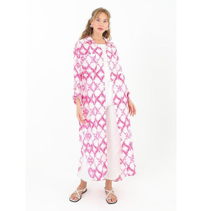 Modefa Tunic Modest Muslim Women's Breezy Maxi Long Blouse Tunic 10329 - TieDye Pink