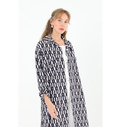 Modefa Tunic Modest Muslim Women's Breezy Maxi Long Blouse Tunic 10329 - Tribal Navy