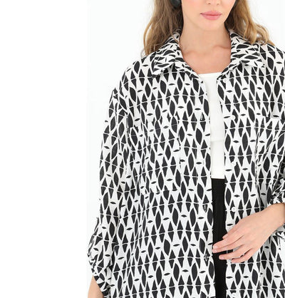 Modefa Tunic Modest Muslim Women's Breezy Maxi Long Blouse Tunic 10537 - Black