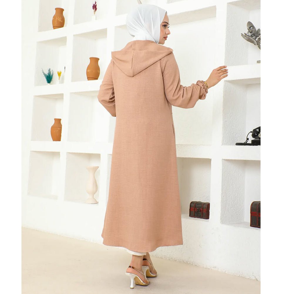 Modefa Tunic Modest Muslim Women's Long Hooded Tunic - 5213 Mink