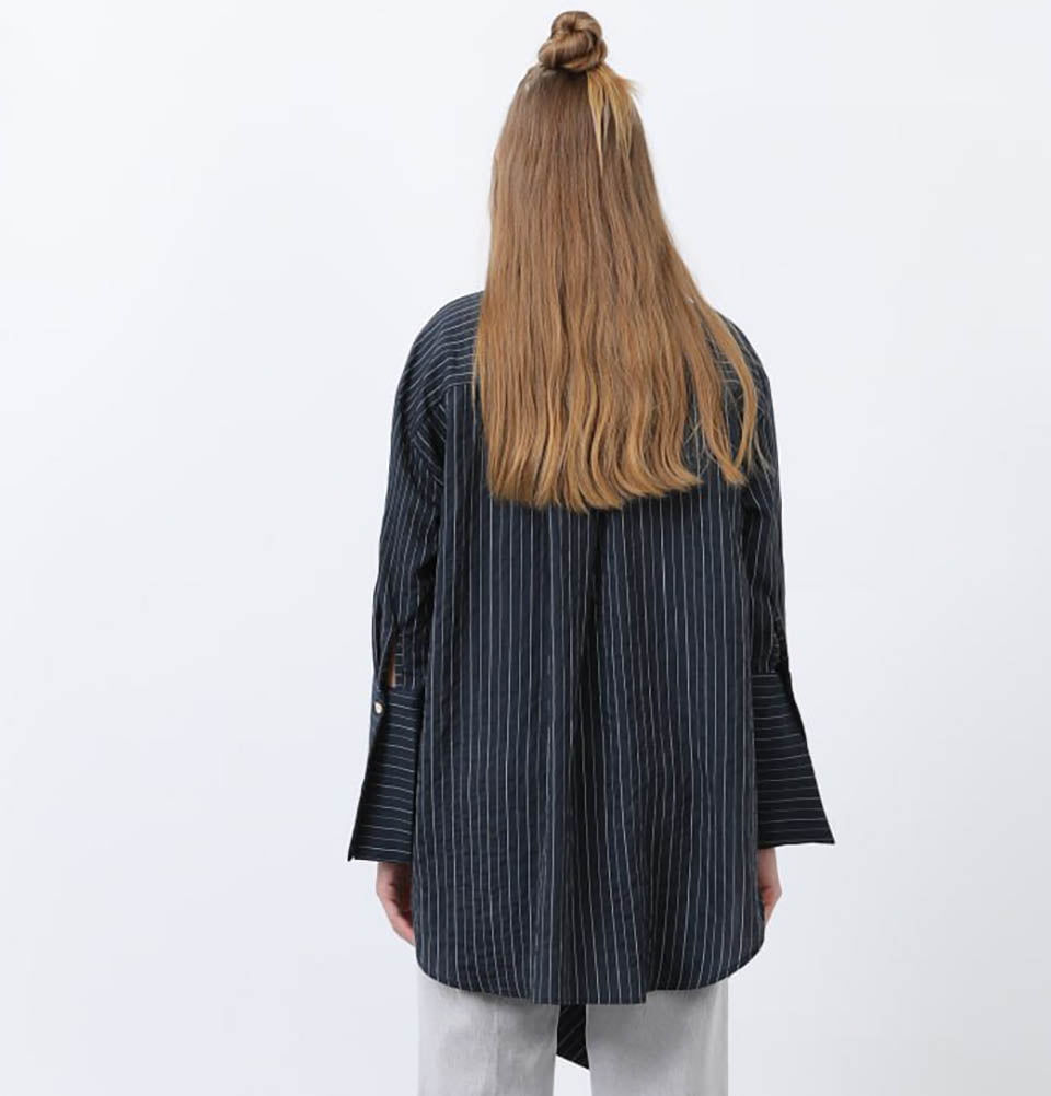 Modefa Tunic Modest Muslim Women's Modal Ruffle Front Tunic - 10683 Navy