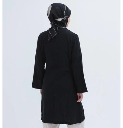 Modefa Tunic Modest Muslim Women’s Muslin Kimono Style Tunic - M85052 Black